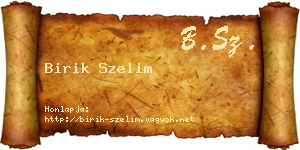 Birik Szelim névjegykártya
